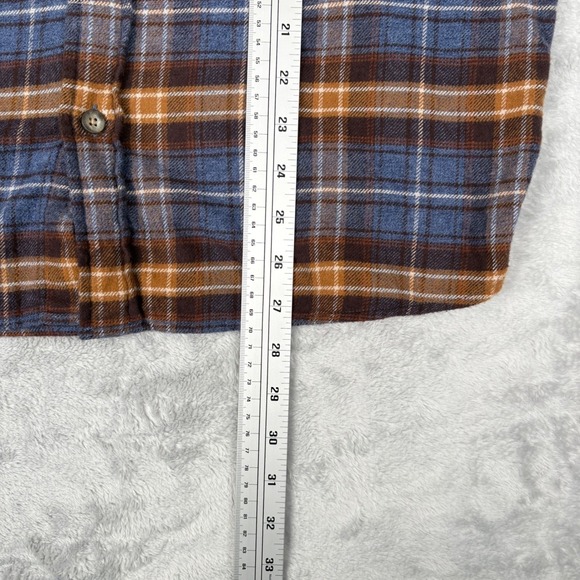 Pendleton Men's Flannel Medium Blue Brown Plaid Button Down Shirt - Picture 12 of 16